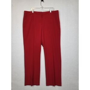Kasper Womens Chino Pants Kate Classic Fit Stretch Mid Rise Solid Red Size 18